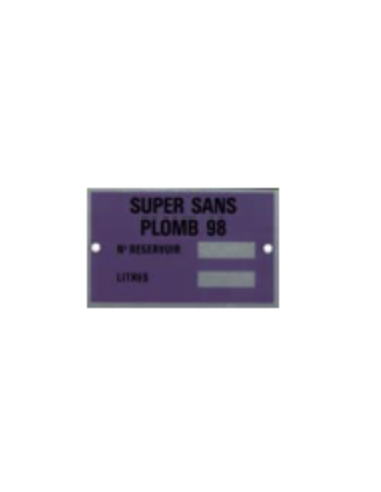 Plaques produits SUPER SANS PLOMB 98