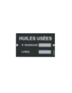 Plaques produits HUILES USEES