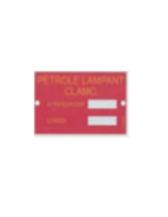 Plaques produits PETROLE LAMPANT CLAMC SP95-E10